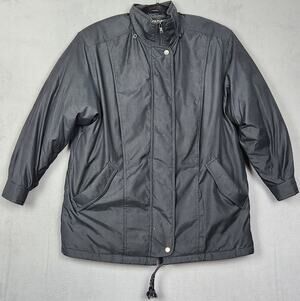 BROMLEY SPORT Down Jacket Womens Petite Medium Black Full Zip Pockets Lined